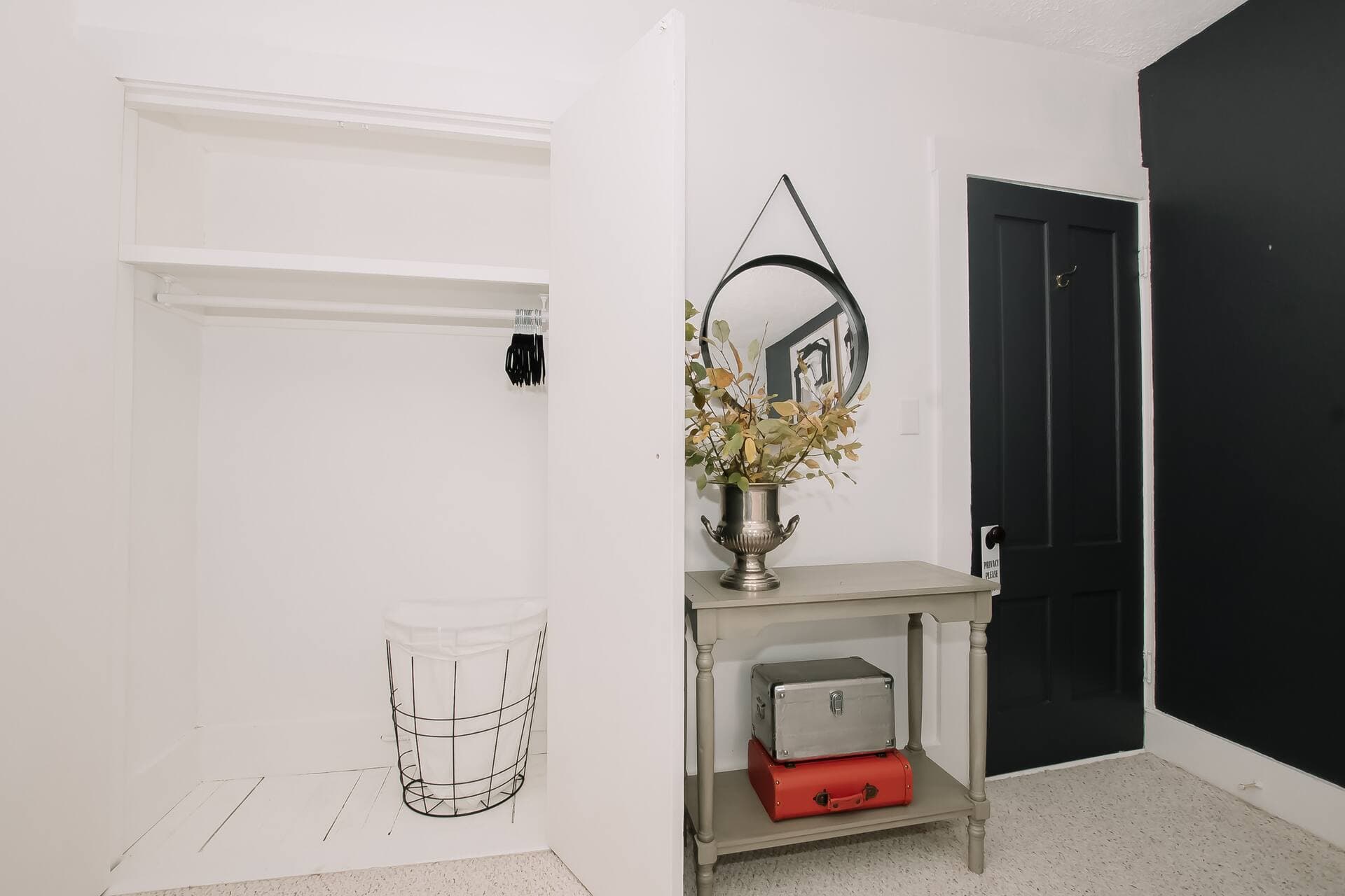 The mudroom, with boot dryers and ski racks