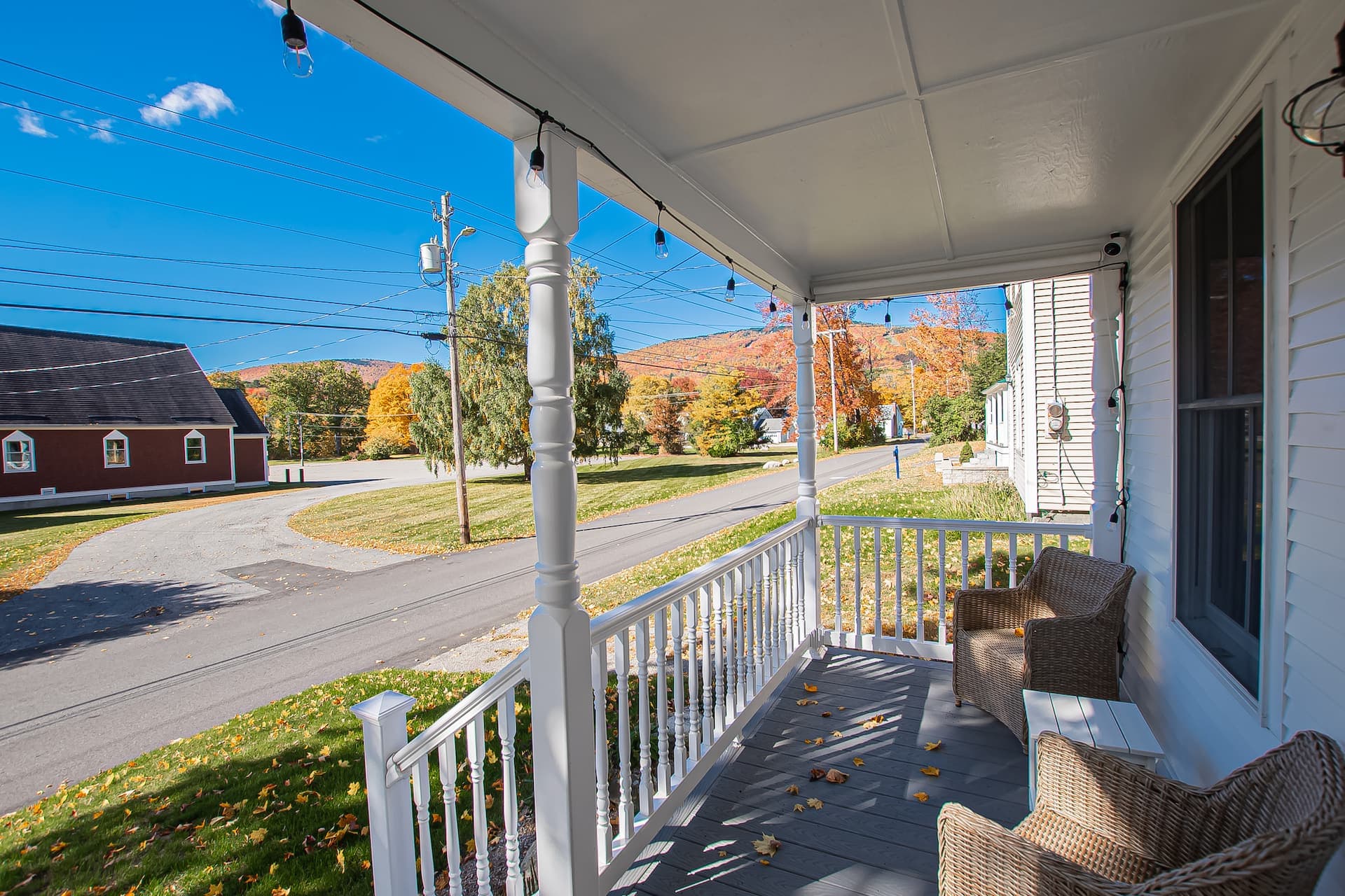 The view from the porch down the village street